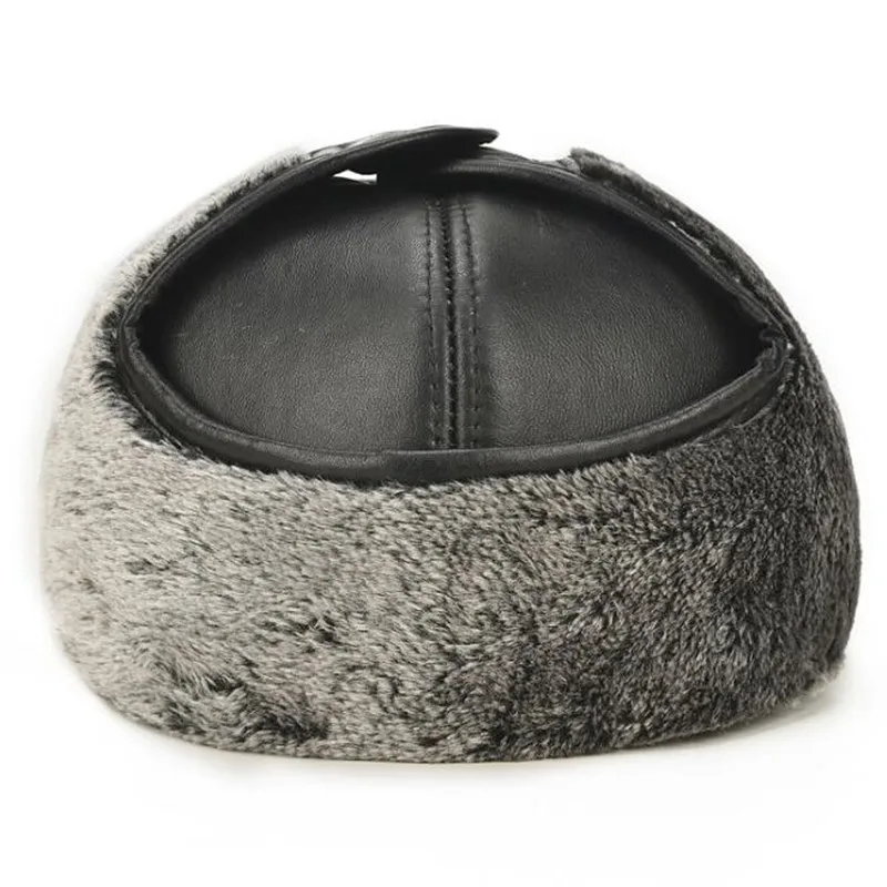 SHALUOTAOTAO Winter Thermal Ear Protectors Bomber Hats For Men's Fashion Thicken Sheepskin Genuine Leather Hat Brands Dad's Cap