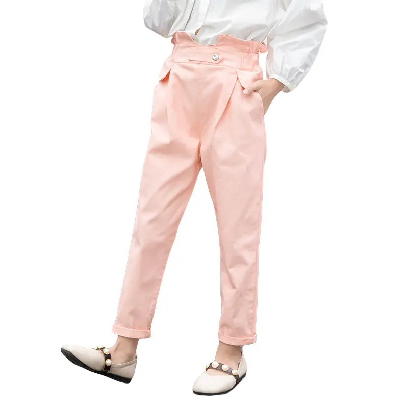 

Sweatpants for Teen Girls Elastic High Waist Pencil Pants Soft Cotton Solid Color Kids Spring Fall Casual Girls Pants Age 12 Yrs
