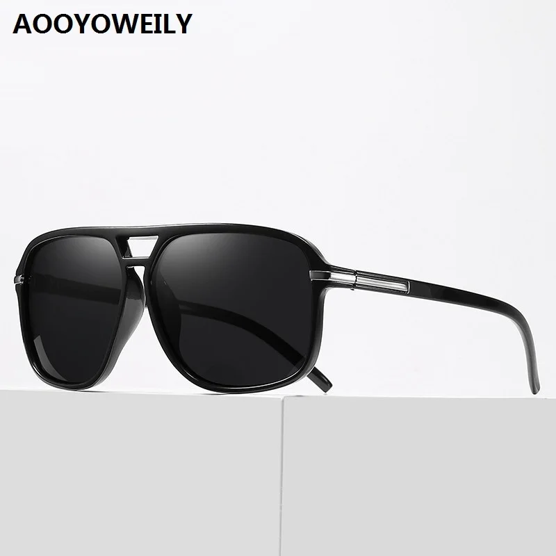 Occhiali da sole polarizzati Vintage oversize uomo donna moda viaggi Driver marca occhiali da sole Pilot Black Shades antiriflesso UV400