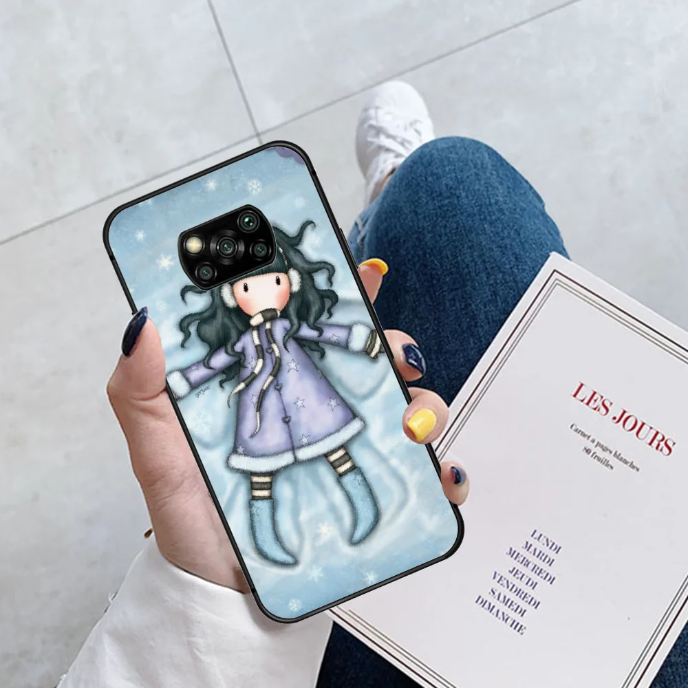 

Cartoon Cute Santoro Gorjuss Girl Phone Case Cover Hull For Xiaomi Mi A2 A3 8 9 SE 9T 10 10T Lite Pro Ultra Poco X3 black Shell