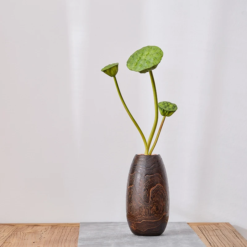 Деревянная ваза для цветов ручная работа антикварная настольная в качестве