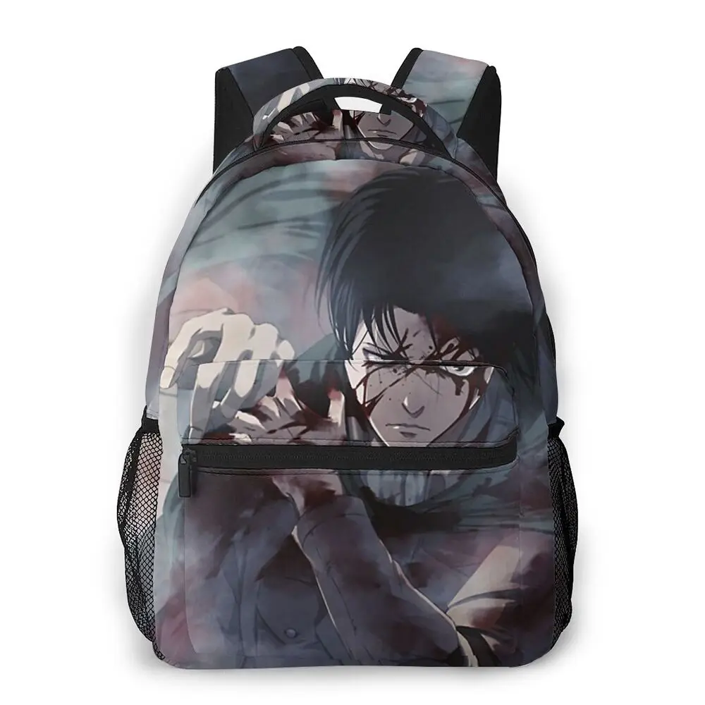 

Letting Go 2020 Backpacks Casual Backpack Attack On Titan Eren Mikasa Levi Anime Female School Bag Man's Bags