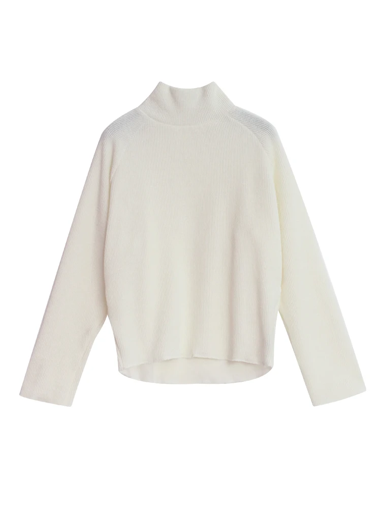 

Knitwear autumn and winter shirts sweaters Thin section women bottoms high collar sweater Female white black Girl's pullover