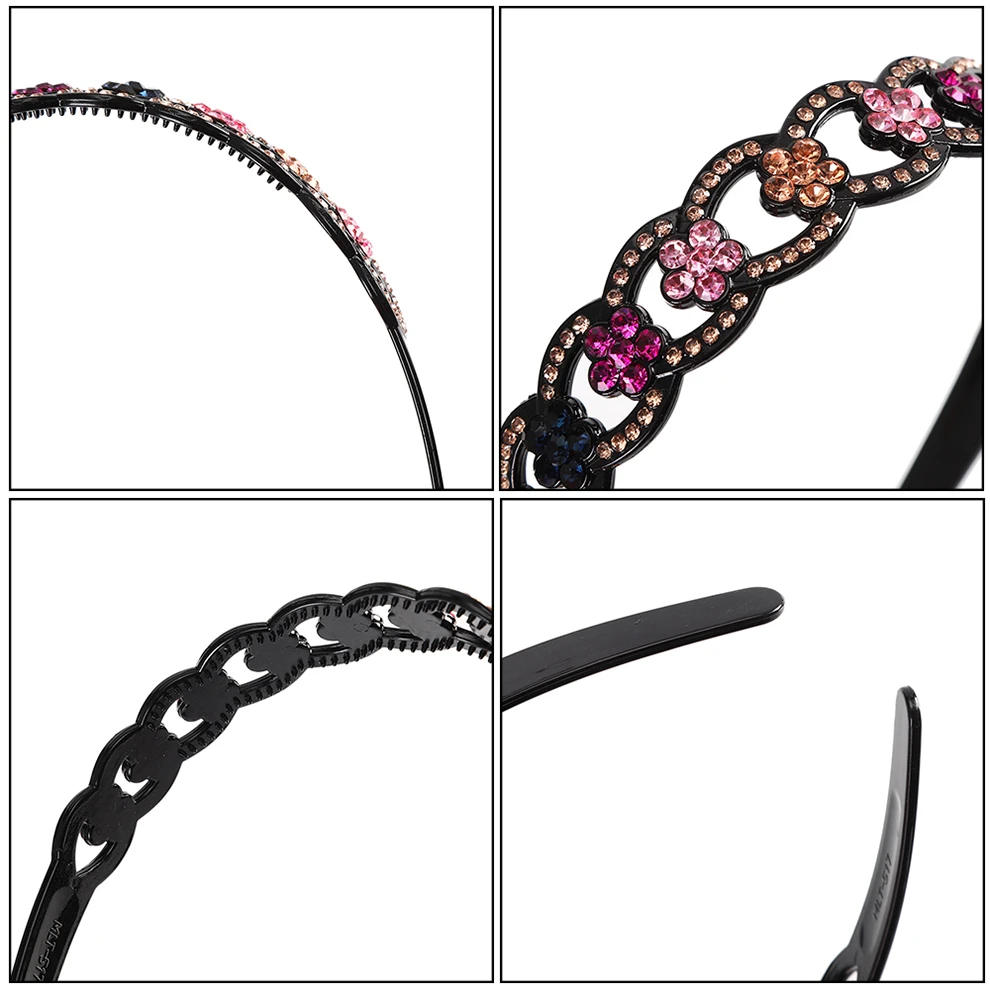 

Molans Hairbands Non-slip Bezel Colorful Rhinestone Flower Water Ripple Hair Hoop Headband for Women Hair Band Hair Accessories