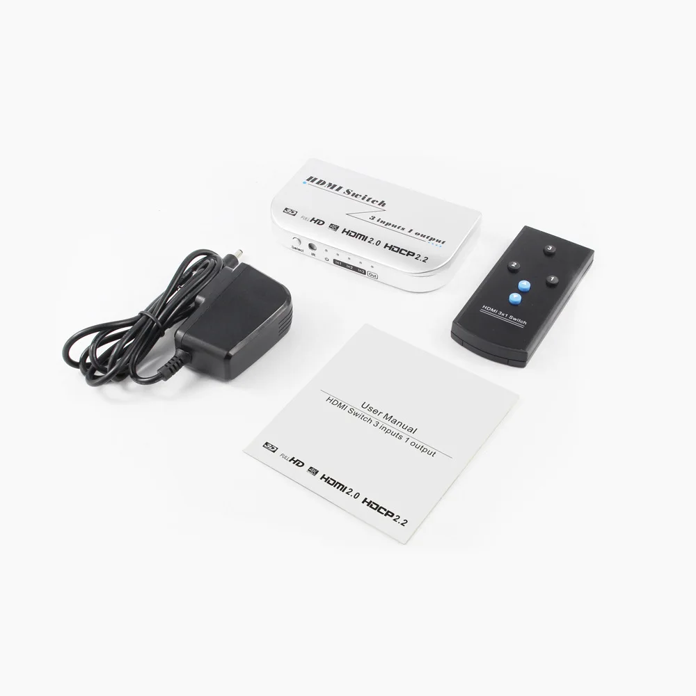 

HDMI 2.0 1080P 4K HDMI Switch 3x1 Audio Video Converter Box Switcher 3 Input 1 Output 3D with IR Remote for PS4 PS5 PC DVD To TV