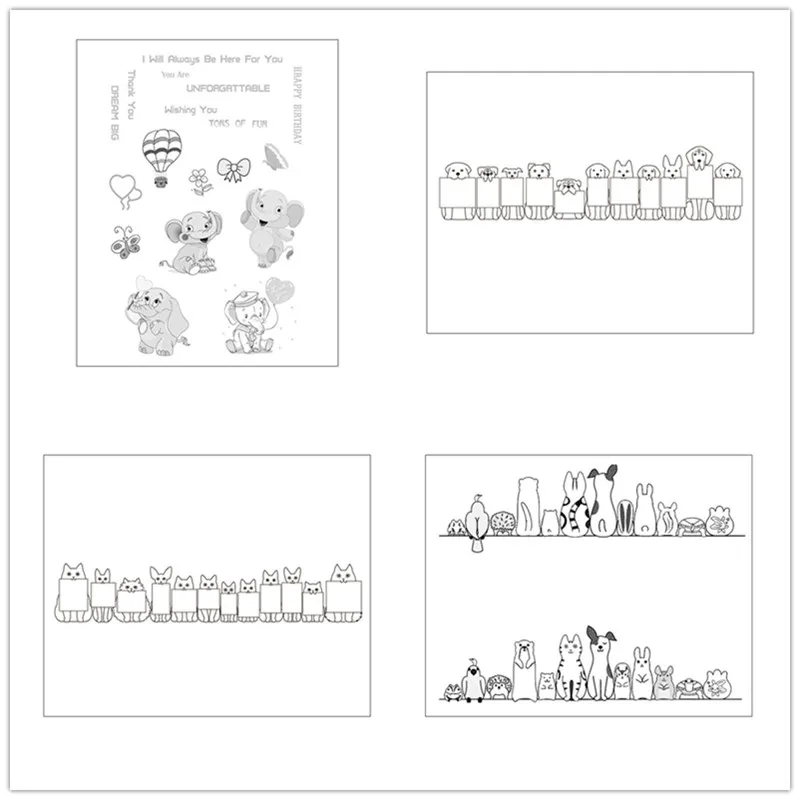 10x15 см прозрачные штампы для кошек и собак Силиконовая печать рождественские