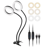 dual ring light for laptop computer 6 inch desk circle light with flexible arm for video conferencing zoom meetings