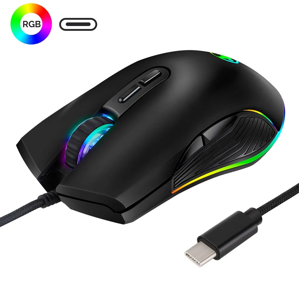 Мышь игровая Проводная с подсветкой 3200DPI 4 клавиши USB Type C|Мыши| |