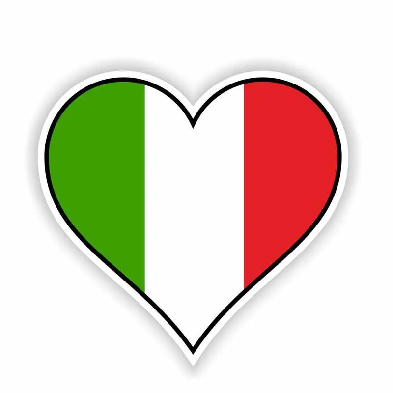 

Creative Car Sticker Heart Italy Flag Vinyl Decal Cover Scratches Sunscreen waterproof Window Rear end Decoration 13cm*12cm