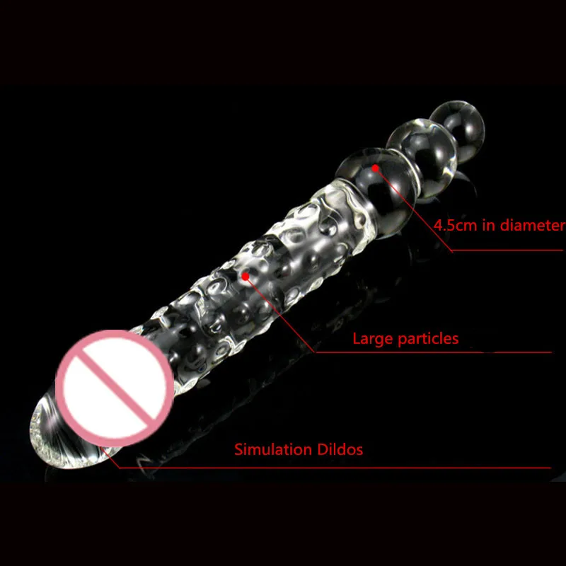 Очень длинный прозрачный стеклянный анальный фаллоимитатор Массажная пробка