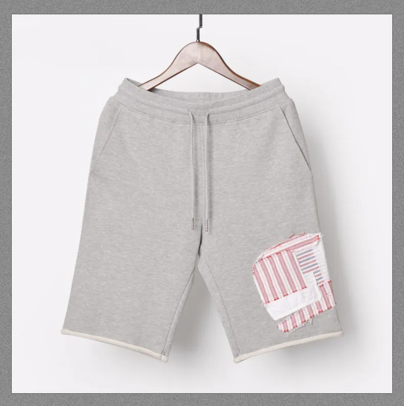 

TB 2021 Fashion Brand Casual Shorts Men Summer Cotton Patchwork Sports Trousers Personality Hip Hop Mens Jogger Track Pants