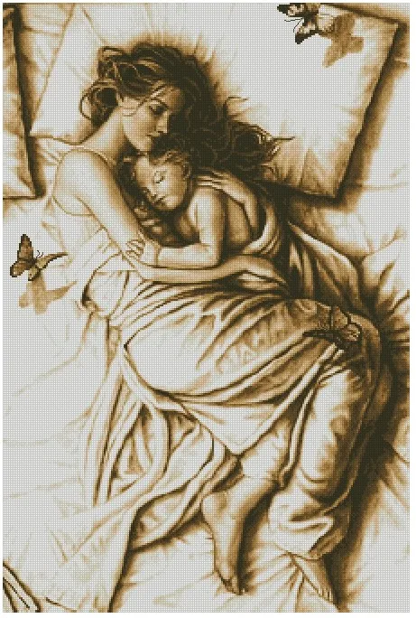 

Комплект для вышивки крестиком, четкая картина сон, мать и сын, 14 карат, без принта, ручная вышивка, Декор