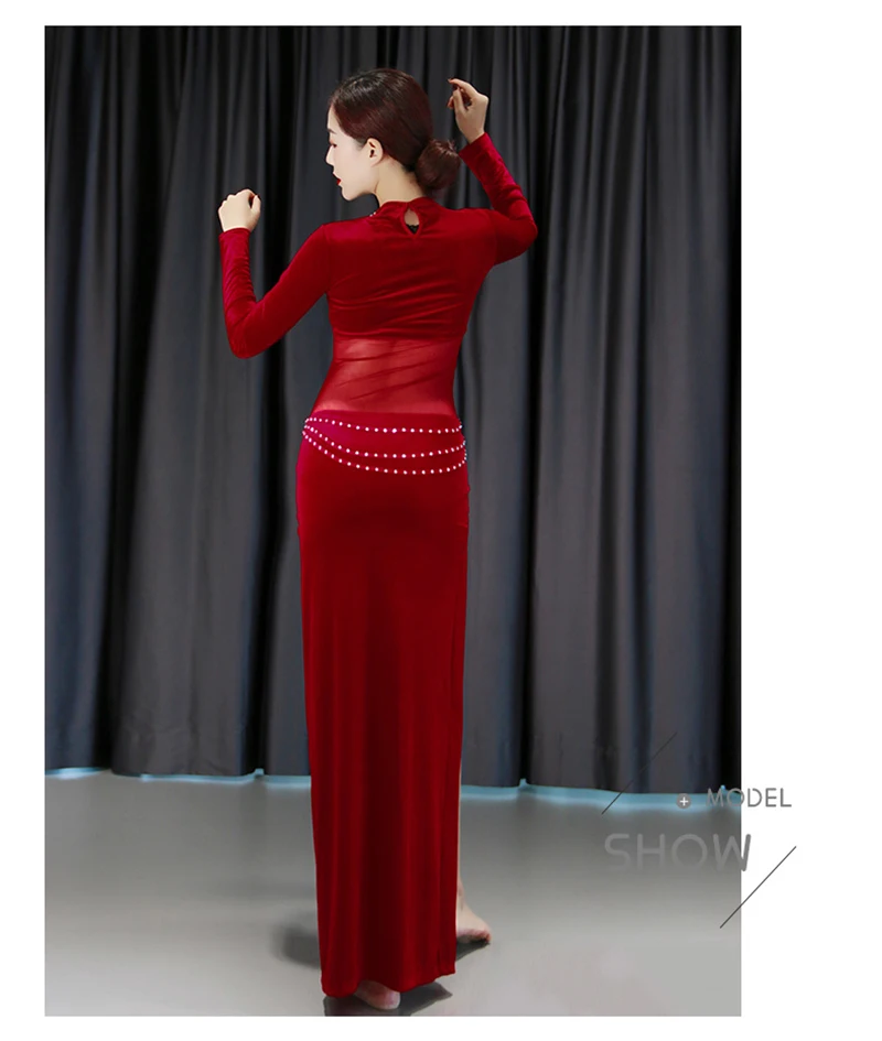 2 шт женский набор костюма для танца живота танец осенний бархатный халат с