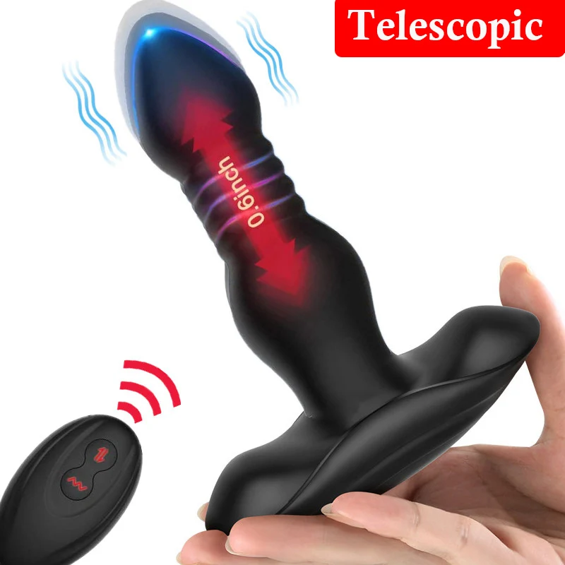 

3 Speeds Automatic Telescopic Male Prostate Massager Wireless Remote Control Thrusting Butt Plug Anal Vibrator Sex Toys For Men