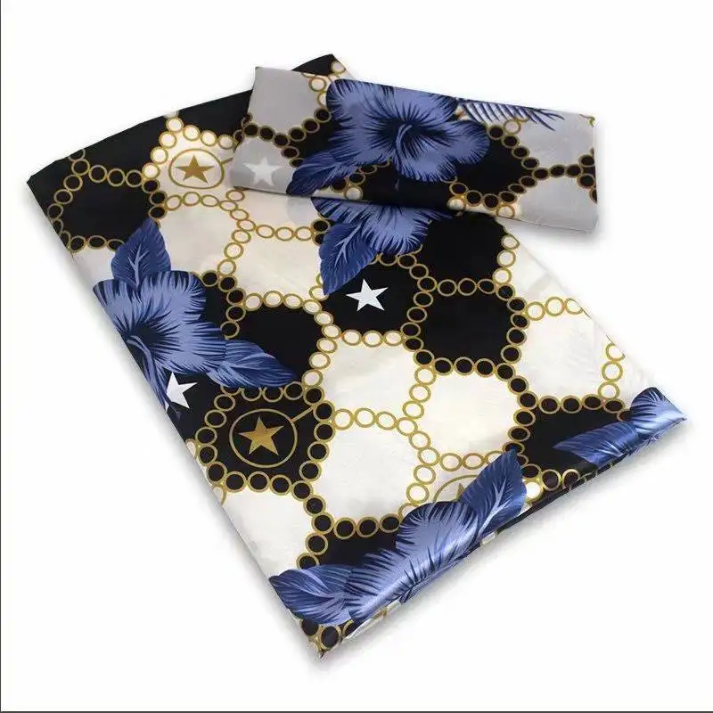 Модная новинка 2 + 4 Ярда африканская шелковая ткань Лидер продаж шелк с восковым