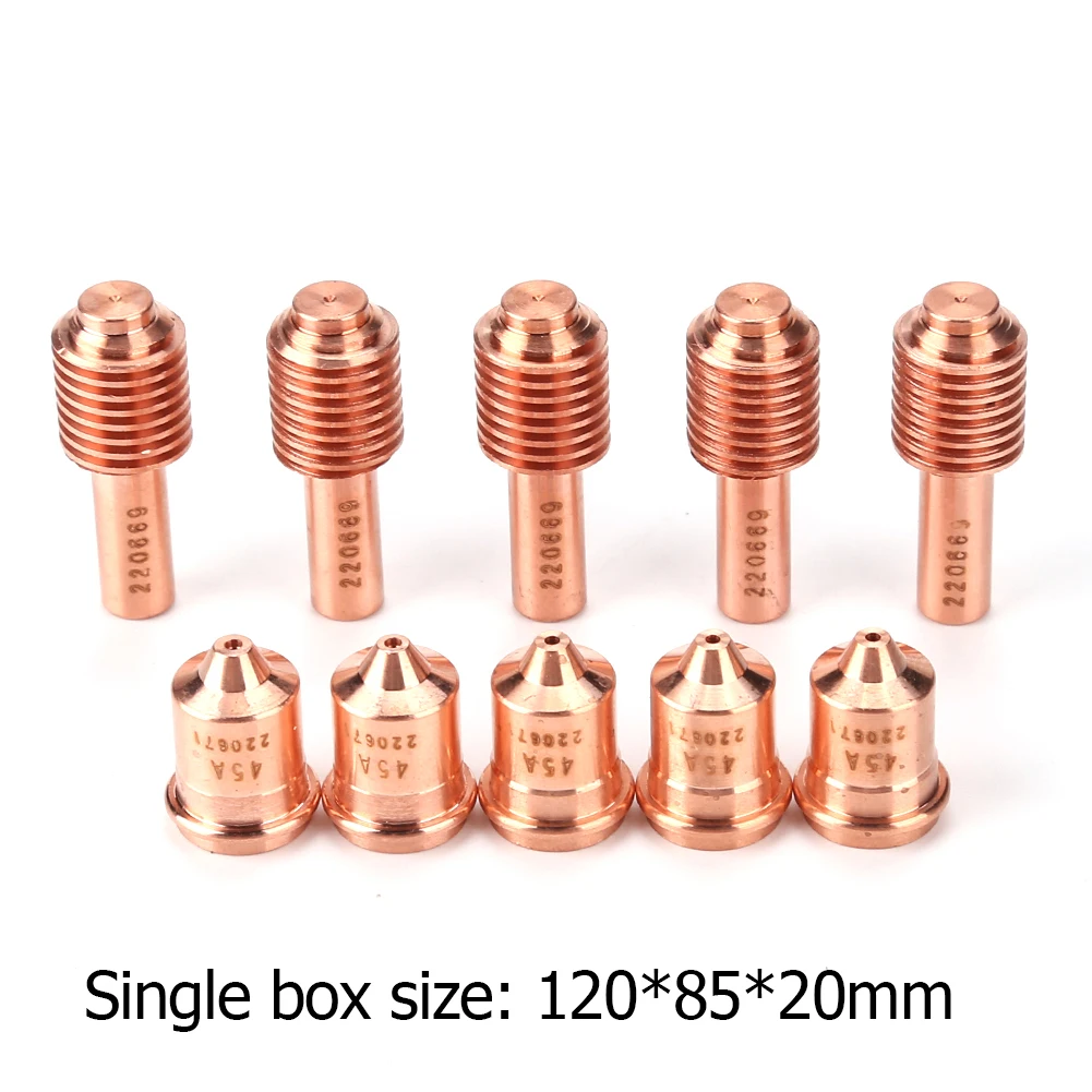 

10pcs Plasma Cutter Tip Electrodes Nozzles Kit Air Plasma Cutting Extended Torch Consumable Accessories for Welding Tools#20