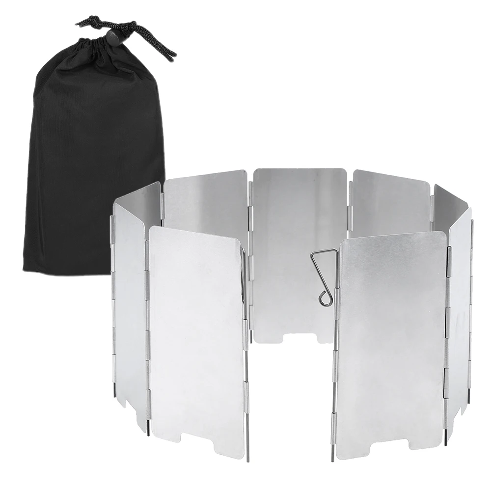 

Mini Folding Stove Lunch Box Folding Windshield Steaming Rack Combo Set for Picnic Camping Hiking Fishing Mountaineering