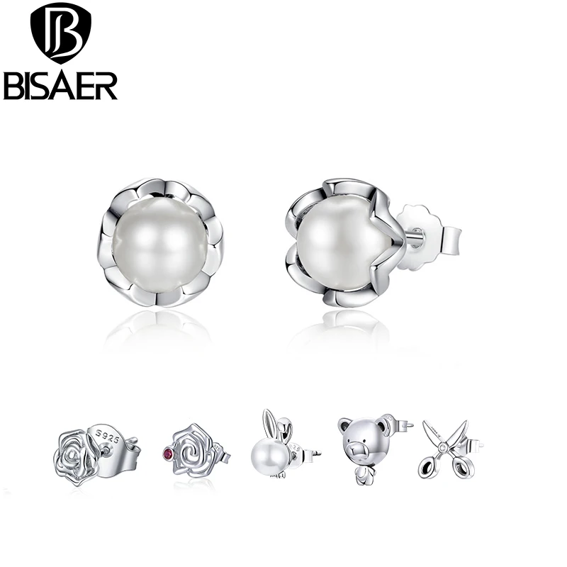 100% 925 пробы серебряные серьги с культивированным жемчугом серьги-гвоздики для