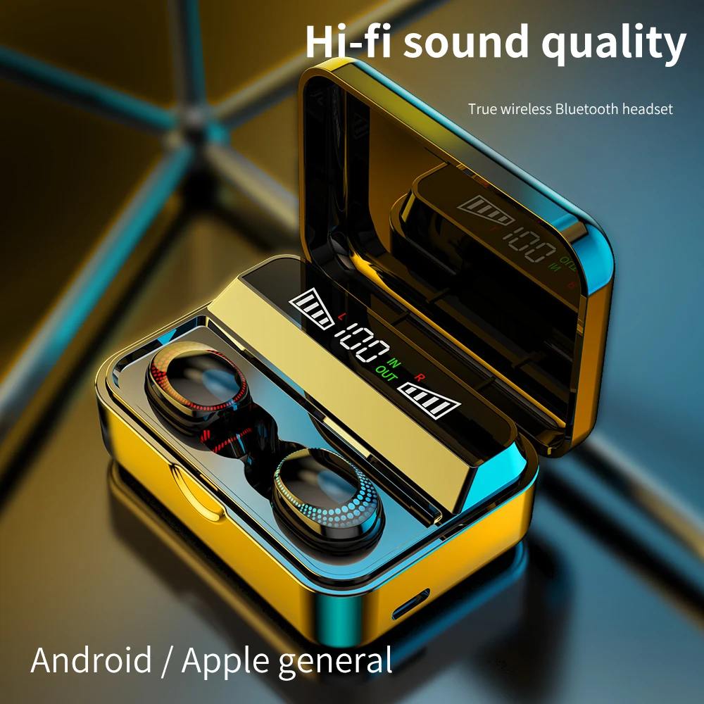 

TWS Bluetooth Earphone Touch Control Wireless Bluetooth Headphone Stereo Sports Waterproof Headset Earbuds Microphone Power Bank
