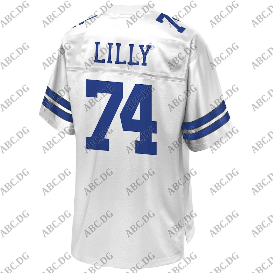 

Customized Stitch American Football Jersey Men Women Kid Youth Dallas Bob Lilly Pro Line White Retired Player Jersey
