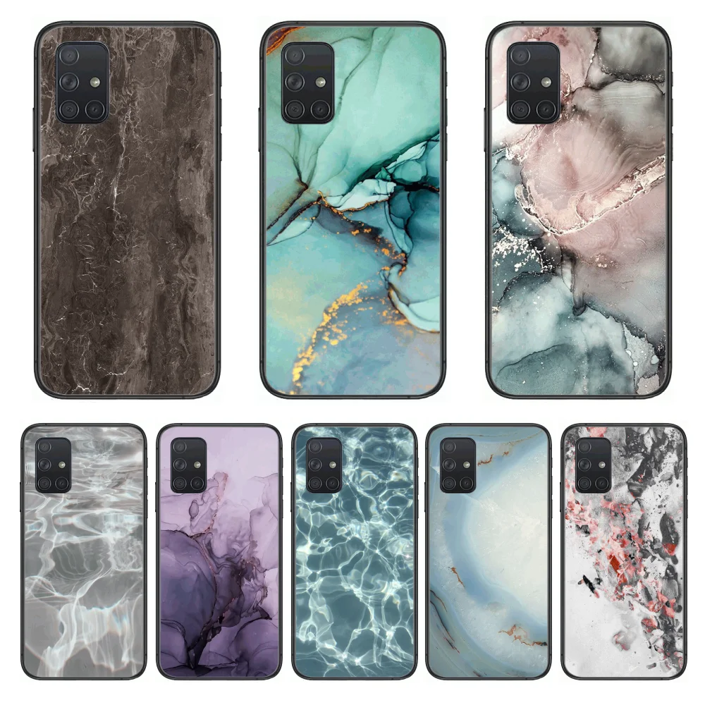 

marble Phone Case Hull For Samsung Galaxy A 50 51 20 71 70 40 30 10 E 4G 5G S Black Shell Art Cell Cover