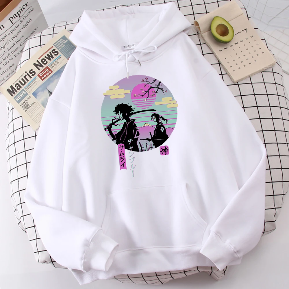 

Samurai Chillhop Harajuku Prints Men Hoodies New Street Fashion Sweatshirts Crewneck Fleece Loose Hoody Fashion Pullover Hoody