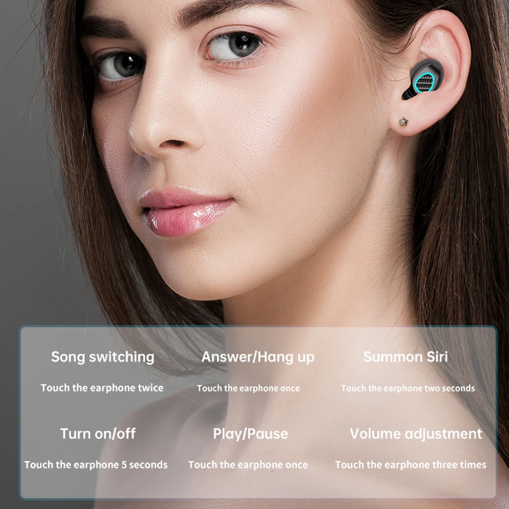 

TWS Wireless Bluetooth Earphones LED Dispaly Noise Reduction Touch Control HIFI Stereo Sport Earbuds With Charging Case
