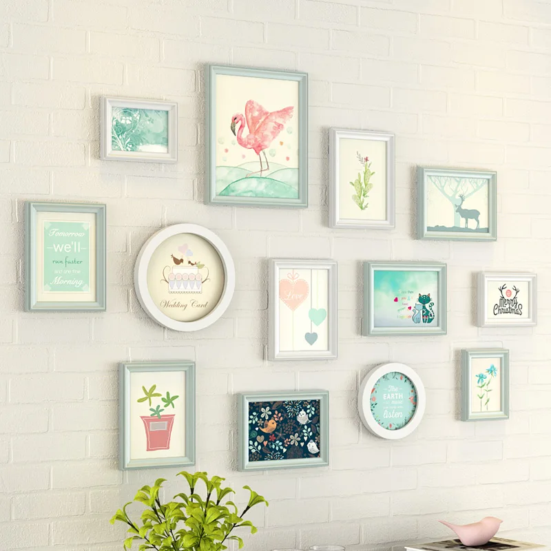 

Nordic Background Mural Photo Frame Set Hanging Mural Combination Living Room Bedroom Celosia Madera Home Decoration EF50ZP
