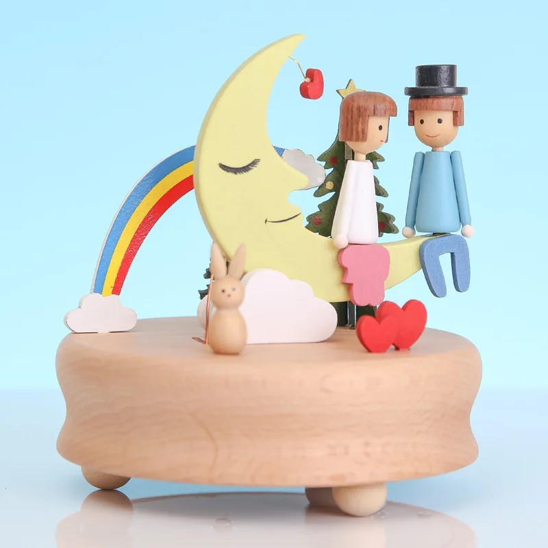 Деревянная карусель музыкальная шкатулка ремесла детские игрушки ретро подарок