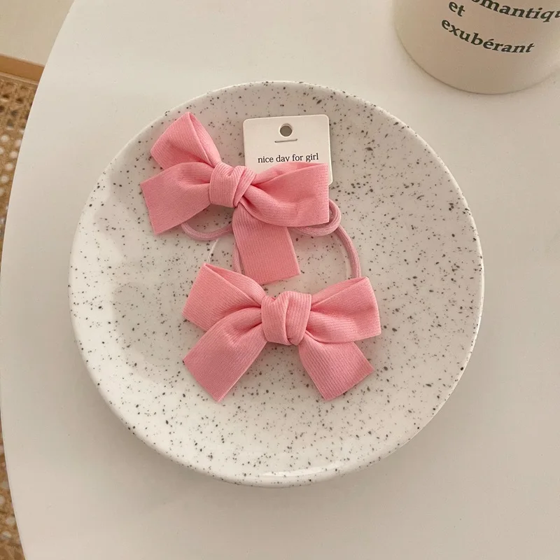 2 шт. милые корейские однотонные аксессуары для волос с бантом |