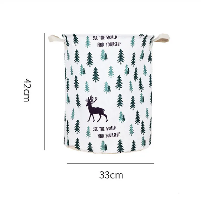

Cotton Linen Cloth Art Portable Dirty Clothes Hamper, Waterproof Dirty Clothes Basket, Toy Storage Basket Without Threaded Lid