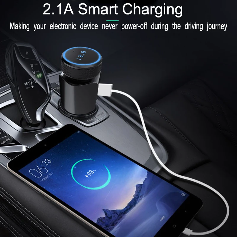 Автомобильный беспроводной FM-модулятор JINSERTA Bluetooth 5 0 AUX аудио TF USB | Автомобили и