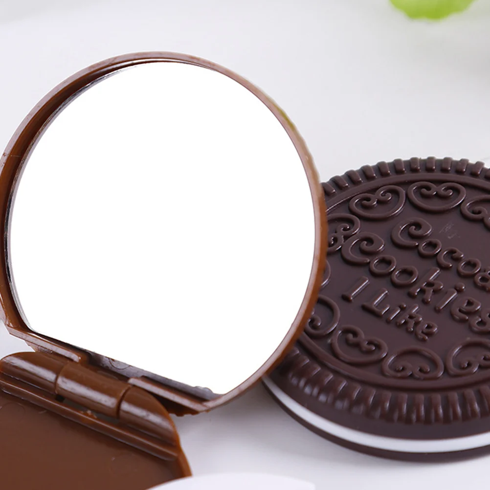 Fashion Chocolate Cookies Compact Pocket Mirror Cosmetic with Comb Makeup Accessories (Dark Coffee) | Красота и здоровье