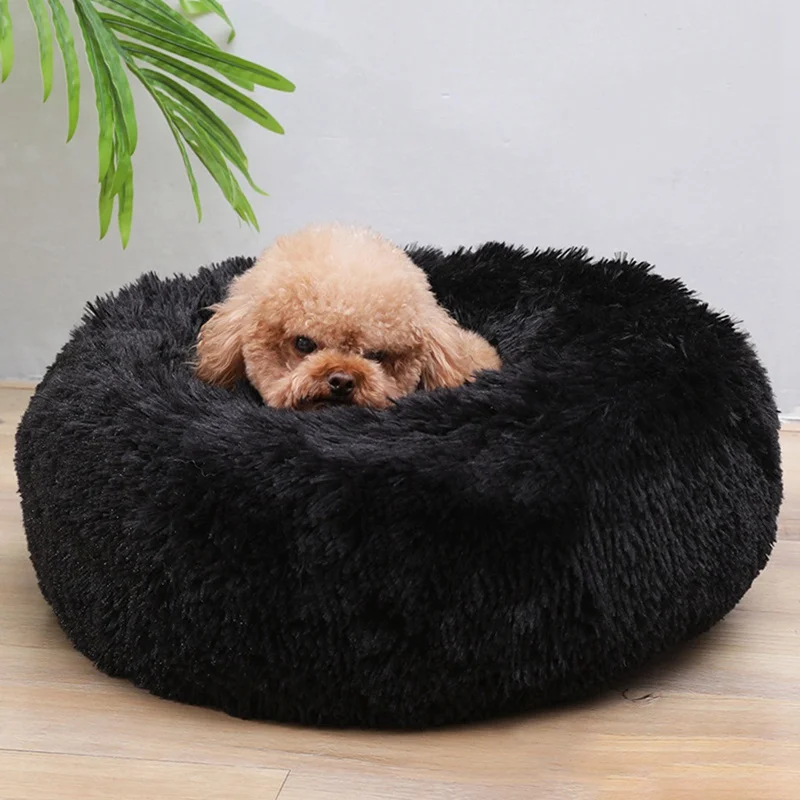 

Round Plush Cat Bed House Soft Coral Velvet Nest Pet Sleeping Mat Winter Puppy Kennel Cat Cushion Portable Pad Pets Supplies