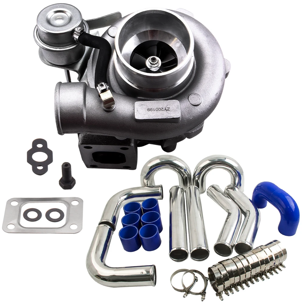 Универсальный Турбокомпрессор T25 T28 и труба для интеркулера 3 дюйма 76 мм синий