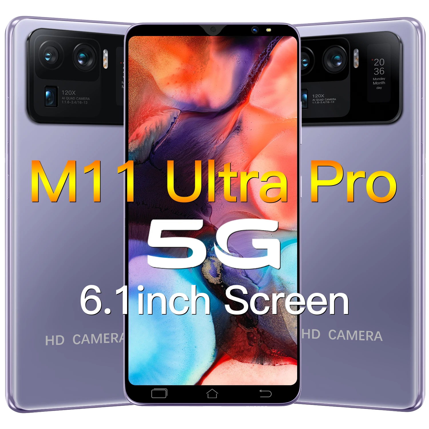

Hot Sell 6.1” Mi 11 Ultra Pro New Unlock Cellphone MT6889 5G 4800mAh 16MP+32MP 12+512GB Android Global Version Smartphones