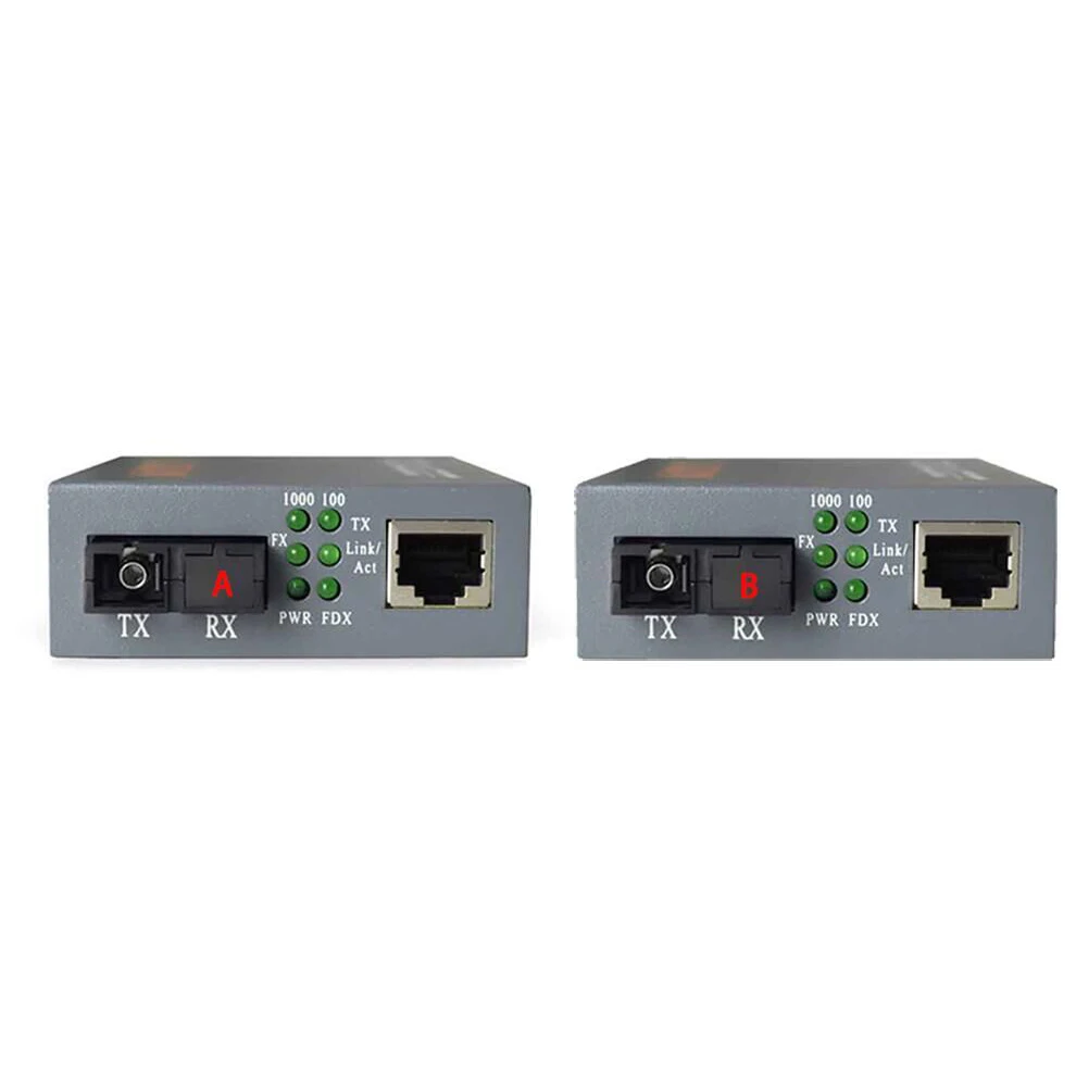 5 Pair HTB-GS-03 A/B Gigabit Single Mode Fiber Optical Media Converter 10/100/1000Mbps SC Port 3KM External Power Supply