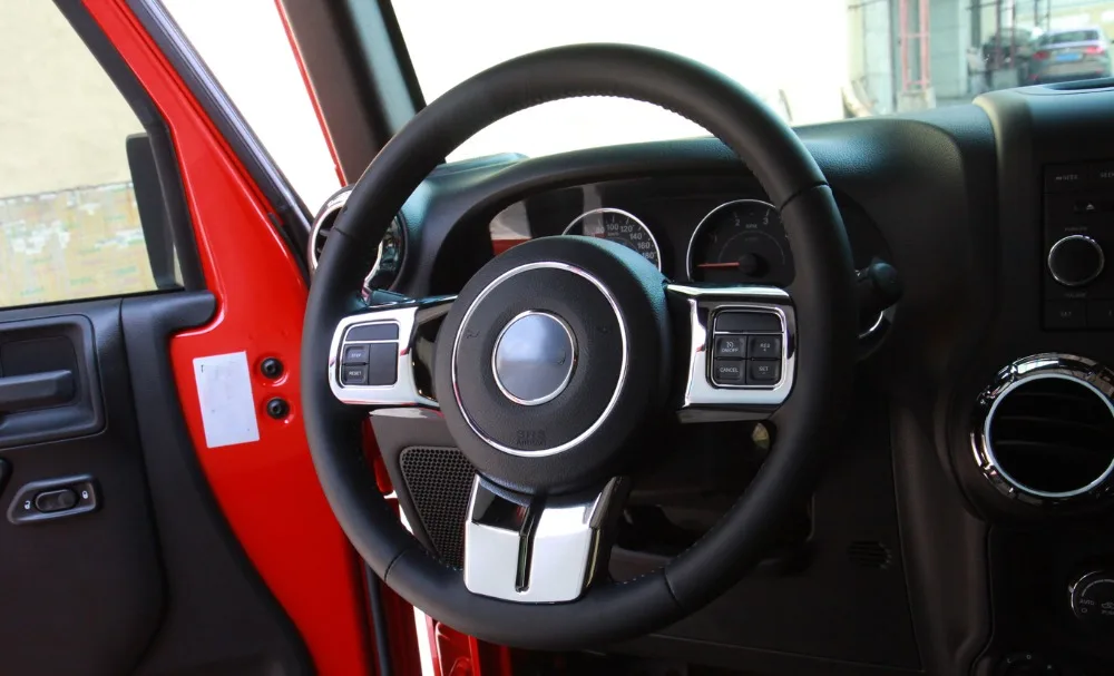 Для Jeep Wrangler JK 2011- аксессуары для салона автомобиля костюмы украшения 4 двери автомобиля Стайлинг хром красный синий карбоновое волокно 18 шт