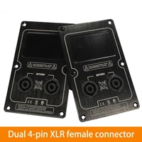 stage speaker junction box back panel 145mm%c3%9790mm input integrated aluminum plate dual 4 core xlr female socket