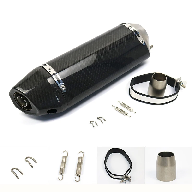 

Универсальный глушитель выхлопной трубы мотоцикла 51 мм, глушитель из углеродного волокна для ниндзя R1 R3 R6 MT07 MT09 CBR250 CB400 Tmax PCX125