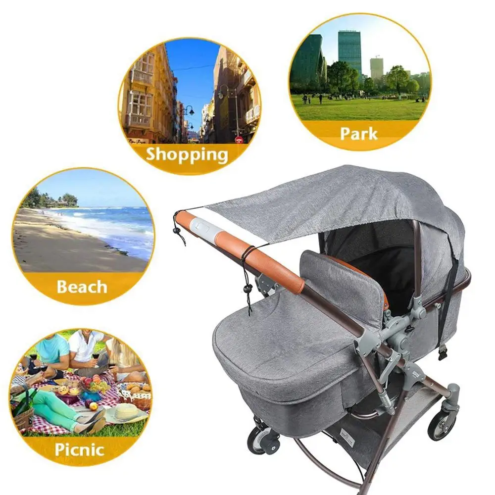 Accesorios para cochecito de beb&eacute;, a prueba de viento, impermeable, protecci&oacute;n UV, cubierta parasol para coche, actividades al aire libre-1