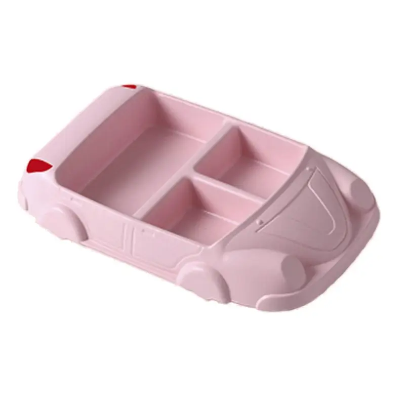 

Bamboo Fiber Baby Food Separate Plate Cute Cartoon Car Shape Infants Feeding Tableware Children Training Bowl Dinnerware