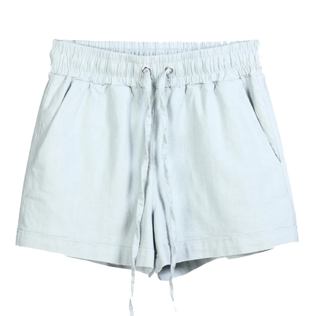 

Women Retro Fashion Casual Fit Elastic Waist Shorts High Waist String Pant High Quality Solid Color Shorts 2.21