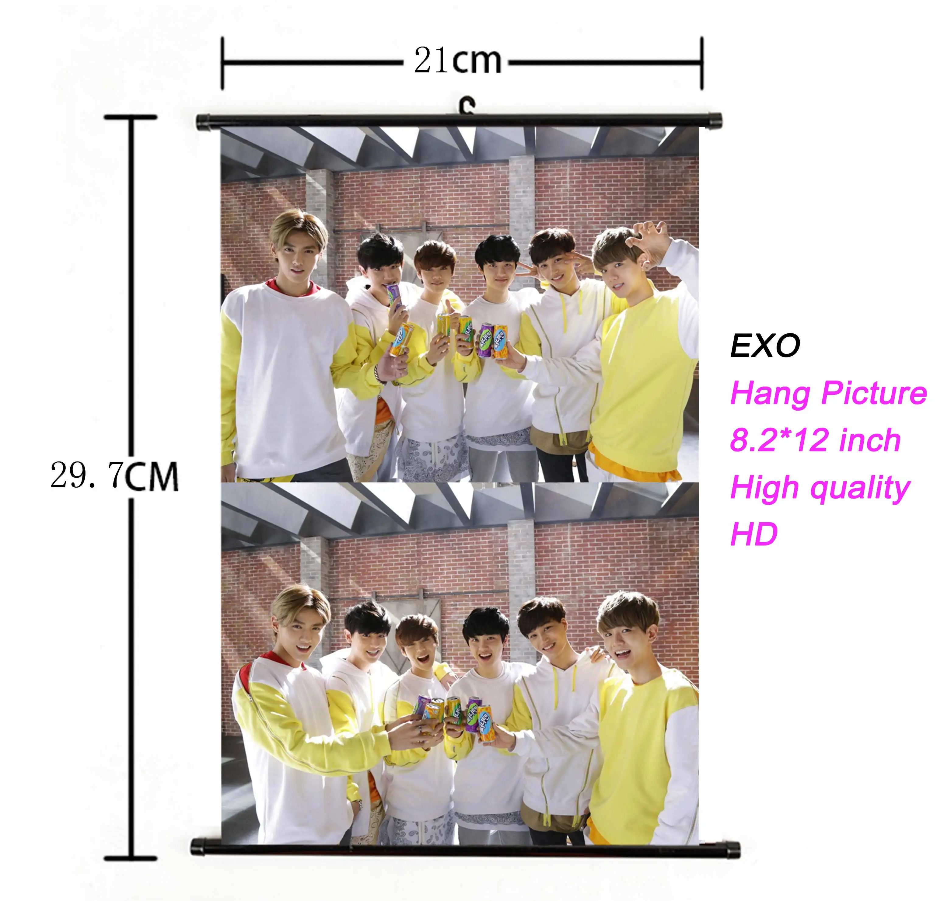 K-pop EXO альбом Висячие картины фото плакат Kpop EXO Висячие Плакаты для фанатов Коллекция подарков ткань 21*30 см Высокое качество