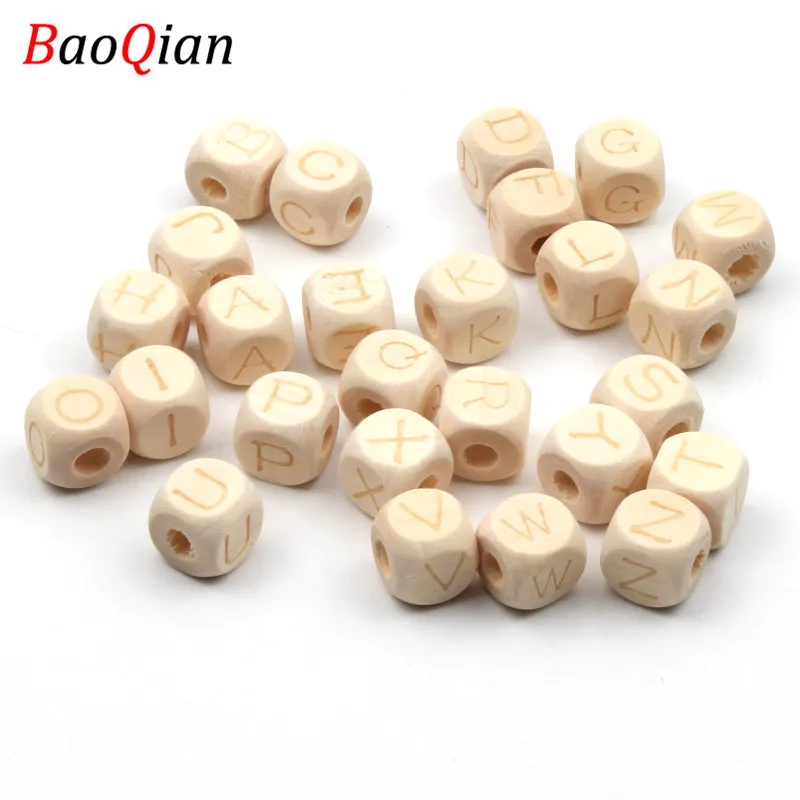 Бусины деревянные квадратные в форме букв алфавита 12 мм 20 шт.|Бусины| |