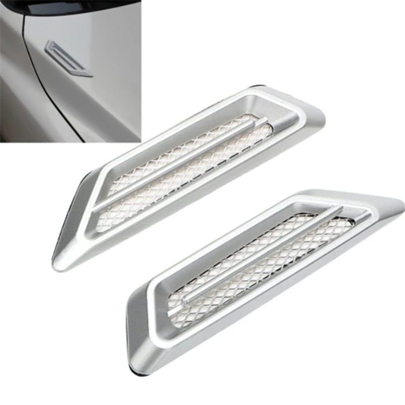 1 Pair Side Mesh Cover Universal Shark Gills Auto Sticker Hood Bonnet Car Fake Air Outlet Decoration Stickers | Автомобили и