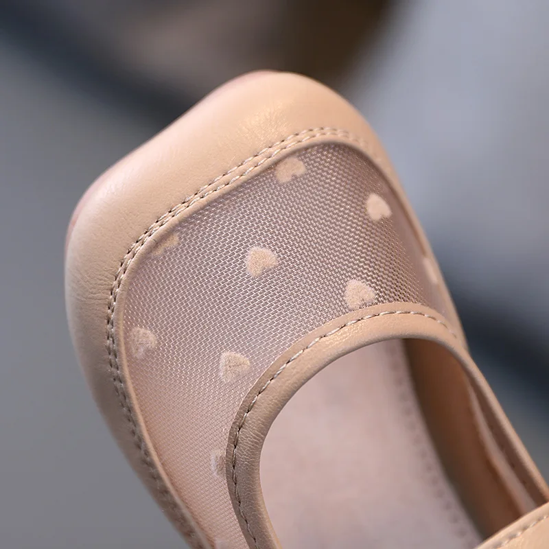 

New Spring/Summer Girls Mesh Breathable Children Sweet Soft Bottom Hollow Out Toddler Baby Princess Kids Leather Shoes 018
