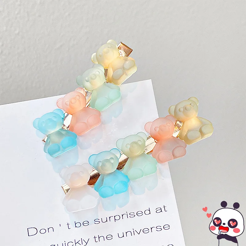 

2021 Girls Cartoon Hairpin Side Top Hair Clips for Girls Bear Fruit Headdress Lovely Hair Ornament Sweet Hair Accessories