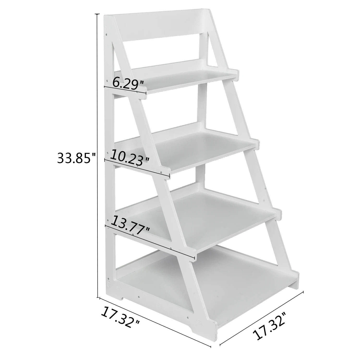 

Wood Plastic 4-Tier Ladder Style Shelf Plant Stand White TB Sale