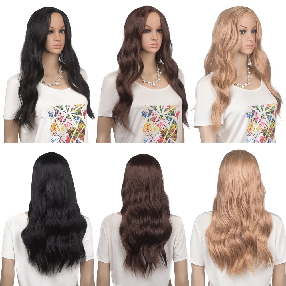 Синтетические парики для чернокожих женщин свободные длинные волнистые